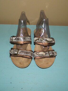 Dr. Weil Bronze and Snake Skin Sandals Sz 5